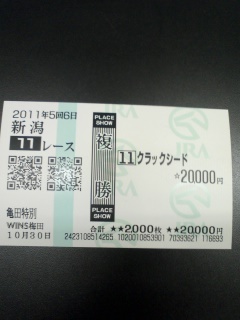 2011 10/30 馬券